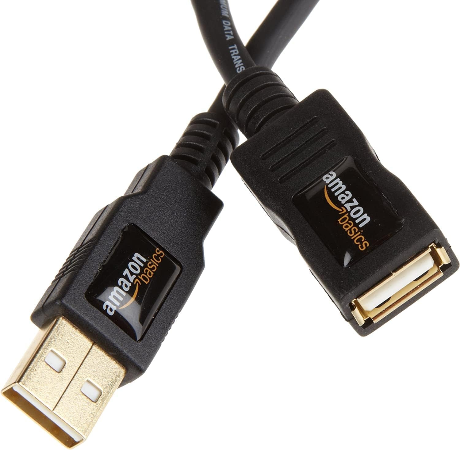 USB-A 2.0 Extension Cable, for Printer, Mouse or Keyboard, Male to Female, 480Mbps Transfer Speed, 6.5 Foot, Black