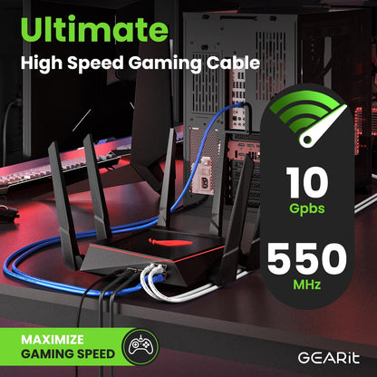 Cat 6 Ethernet Cable Pack - 24-Pack 5 Ft Cat6 Ethernet Patch Cables | RJ45 Network Patch Cable, 10 Gbps Snagless Gold-Plated Connectors - Ethernet Cable Cat 6 for PC, TV, Router - Black