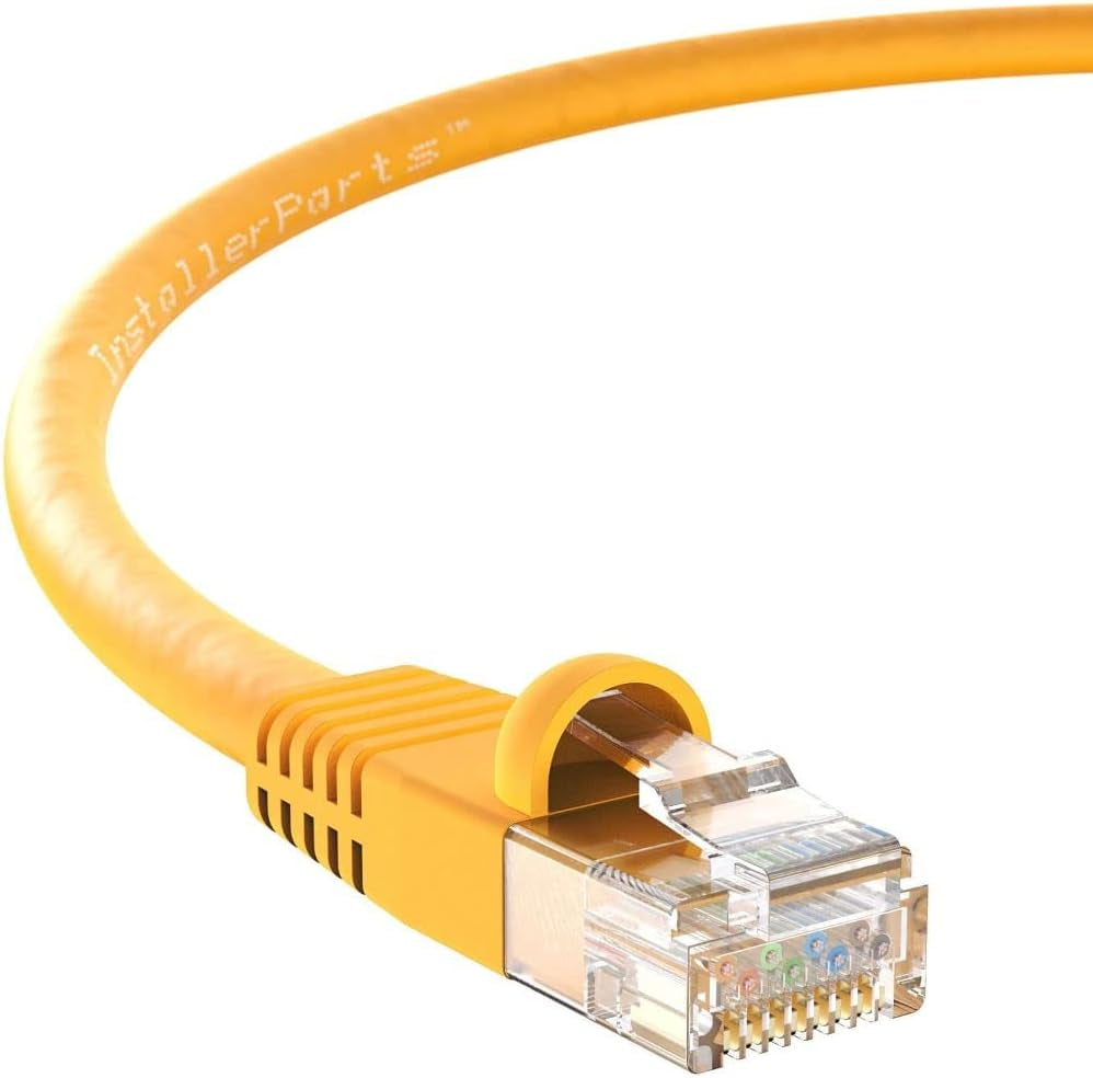 CAT6 Cable UTP Booted - Yellow - 100 FT - 5 Pack - Professional Series - 10Gbps, Cat6 Patch Cable, Network, Internet