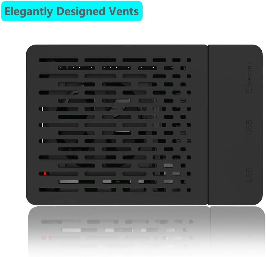 Case for Raspberry Pi 4, ABS Pi 4 Case with Cooling Fan, Pi 4 Heatsink, Simple Removable Top Cover for Pi 4 Model B/ 4B