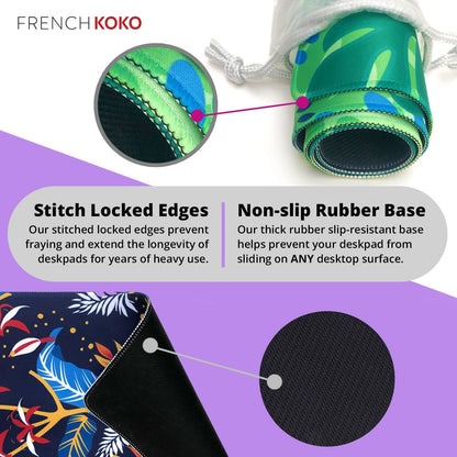 Large Mouse Pad Desk Mat 15" X 30" – Extended Floral Desk Protector for Keyboard & Mouse – Non-Slip Waterproof Cute Office Pad Aesthetic Workstation Mat